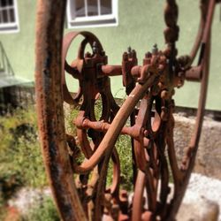 Close-up of rusty chain