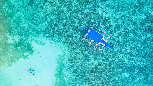 High angle view of swimming pool in sea