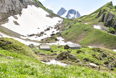 Scenic view of mountains against sky