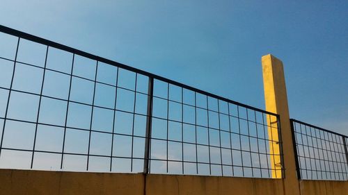 View of built structure against blue sky