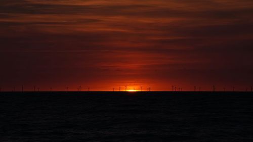 Scenic view of dramatic sky during sunset