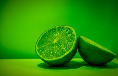 Close-up of lemon on table