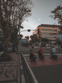 View of city street against sky