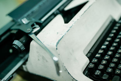 High angle view of computer keyboard