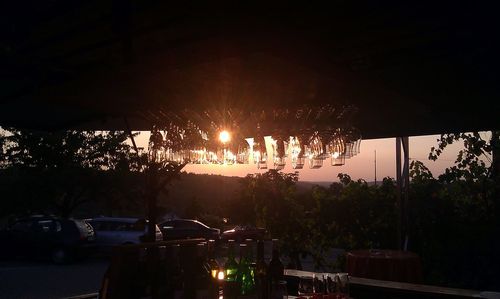 Street light in city at night