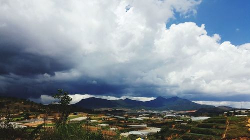 Aerial view of landscape against sky