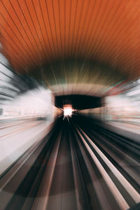 Blurred motion of railroad tracks