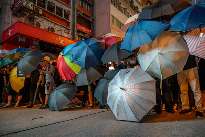 People on street in rain