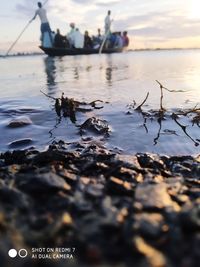 Scenic view of sea during sunset