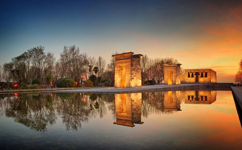 Reflection of built structures in water