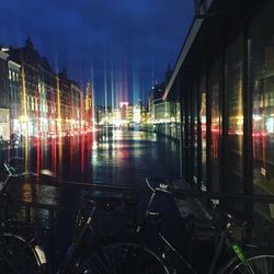 Street light in city at night