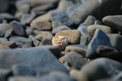 Full frame shot of pebbles at beach