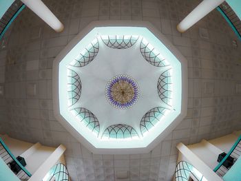 Directly below shot of ceiling of building