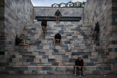 People sitting on steps