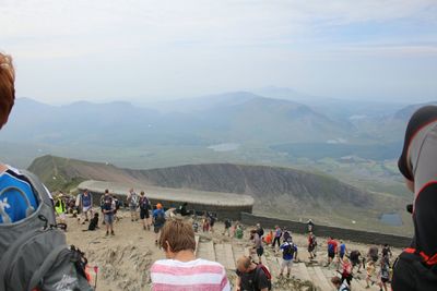 Tourists on mountain