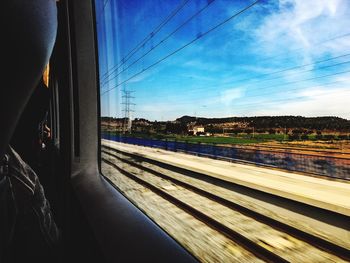 Train moving on railroad track