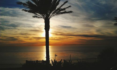 Scenic view of sea at sunset