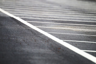 High angle view of zebra crossing on road