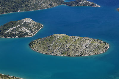 High angle view of island in sea