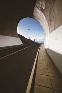 Empty road in tunnel