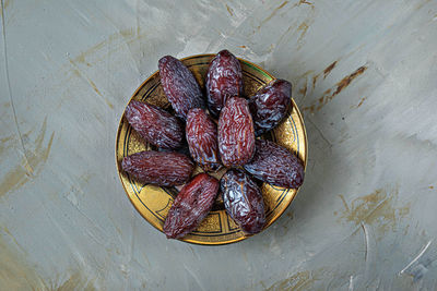 High angle view of fruits on table