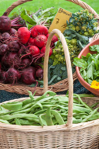 Vegetables for sale in market