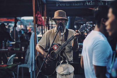 People in market