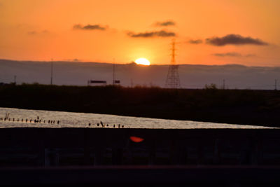 Scenic view of orange sky during sunset