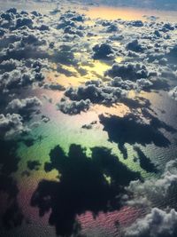 Aerial view of cloudscape during sunset