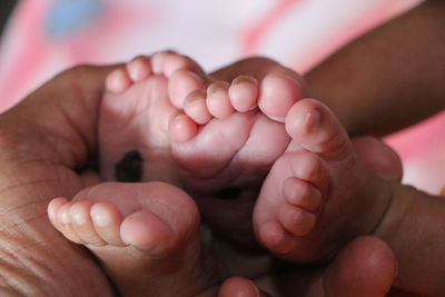 Close-up of baby hands