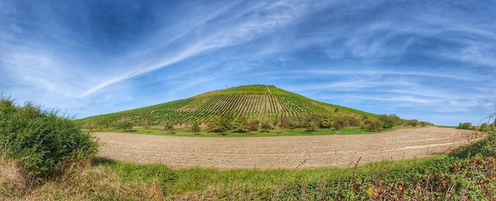 Scenic view of land against sky