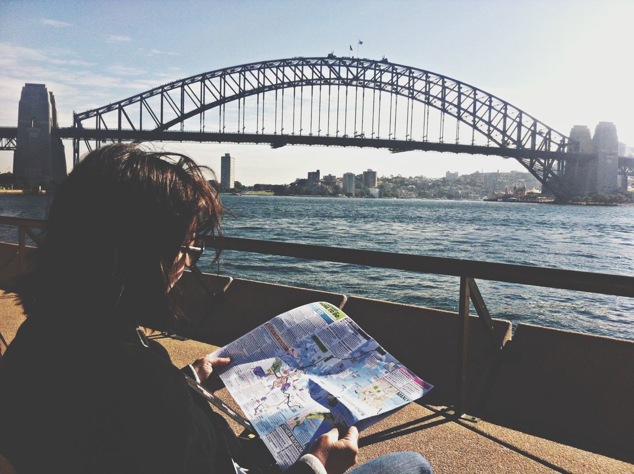 water, built structure, lifestyles, architecture, leisure activity, sea, men, sky, river, person, railing, tourism, nautical vessel, city, travel, travel destinations, bridge - man made structure, connection