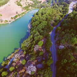 High angle view of road passing through landscape