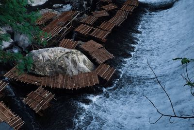 High angle view of water