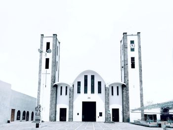 Exterior of church against clear sky