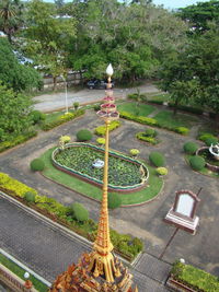 High angle view of swimming pool in park