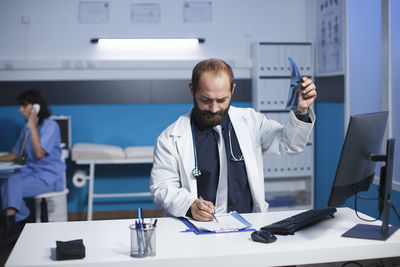 Man working at clinic