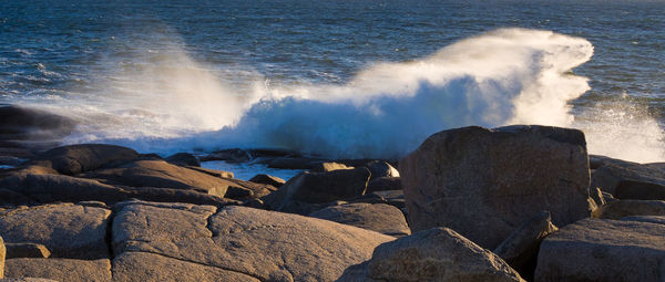 Panoramic view of sea waves