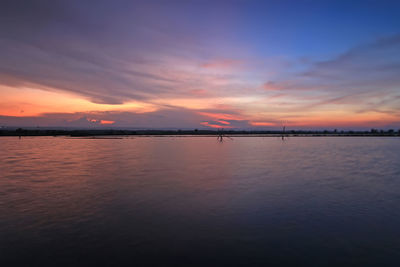 Scenic view of sea against sky at sunset