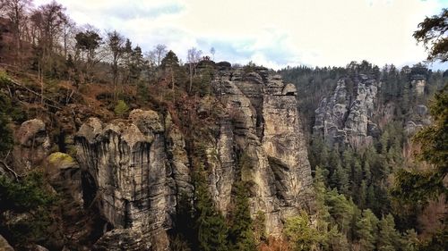 Scenic view of rocky mountains