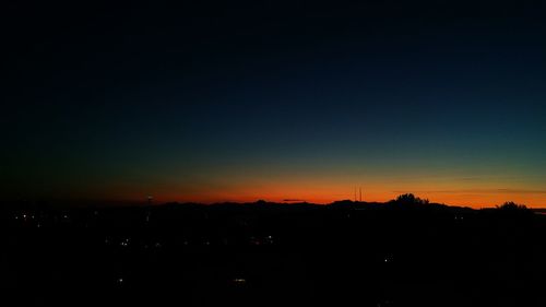 Silhouette of landscape at sunset