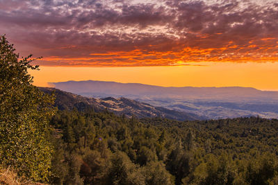 Scenic view of landscape against sky during sunset