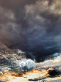 Low angle view of storm clouds in sky