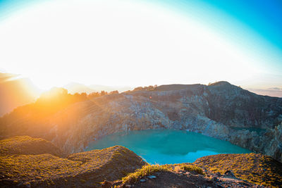 Sunrise on kelimutu mountain