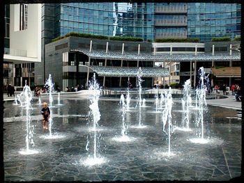 View of fountain in swimming pool