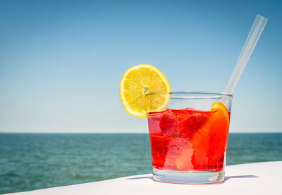 Close-up of drink against glass