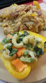 Close-up of food served in plate