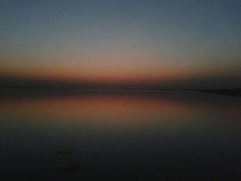 Scenic view of calm sea at sunset