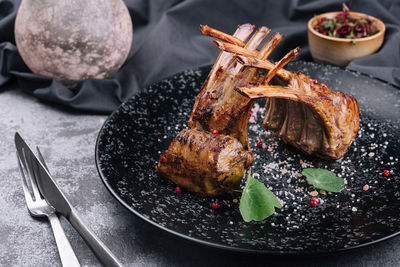 Close-up of food on table