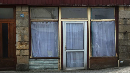 Closed door of building